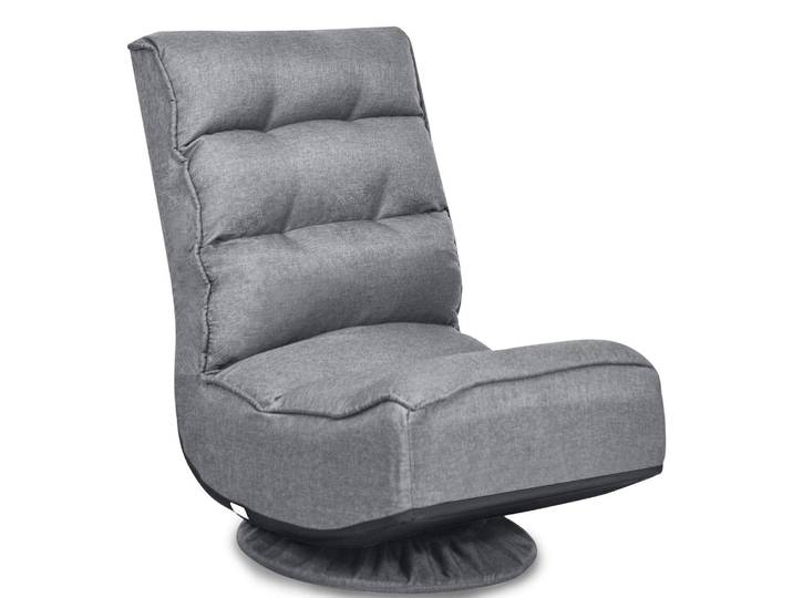Chaise de sol 360 ° Fauteuil de sol rotatif avec dossier réglable en 5 directions, fauteuil de jeu, rembourré, canapé de sol, chaise de méditation
