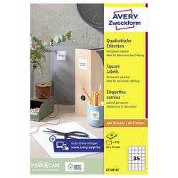 Avery-Zweckform L7120-25 QR-Code-Etiketten 35 x 35 mm Papier Weiß 875 St. Permanent haftend Tintenstrahldrucker, Laserdrucker, Farblaserdrucker, Kopierer,