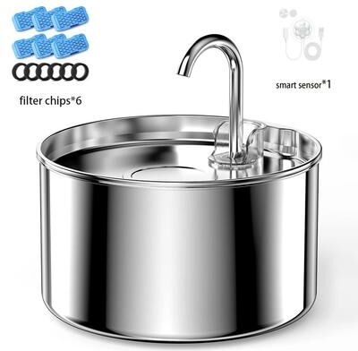 Uplift Essentials Large Capacity Stainless Steel Automatic Pet Water Fountain fountain 6 Filters Motion