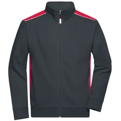Sweat-Jacke "JN870" - S - carbon/red