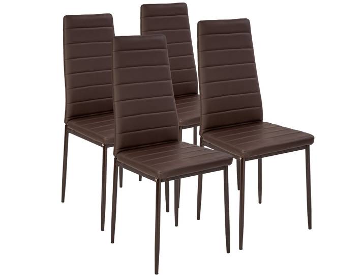 Lot de chaises avec surpiqûre - cappuccino