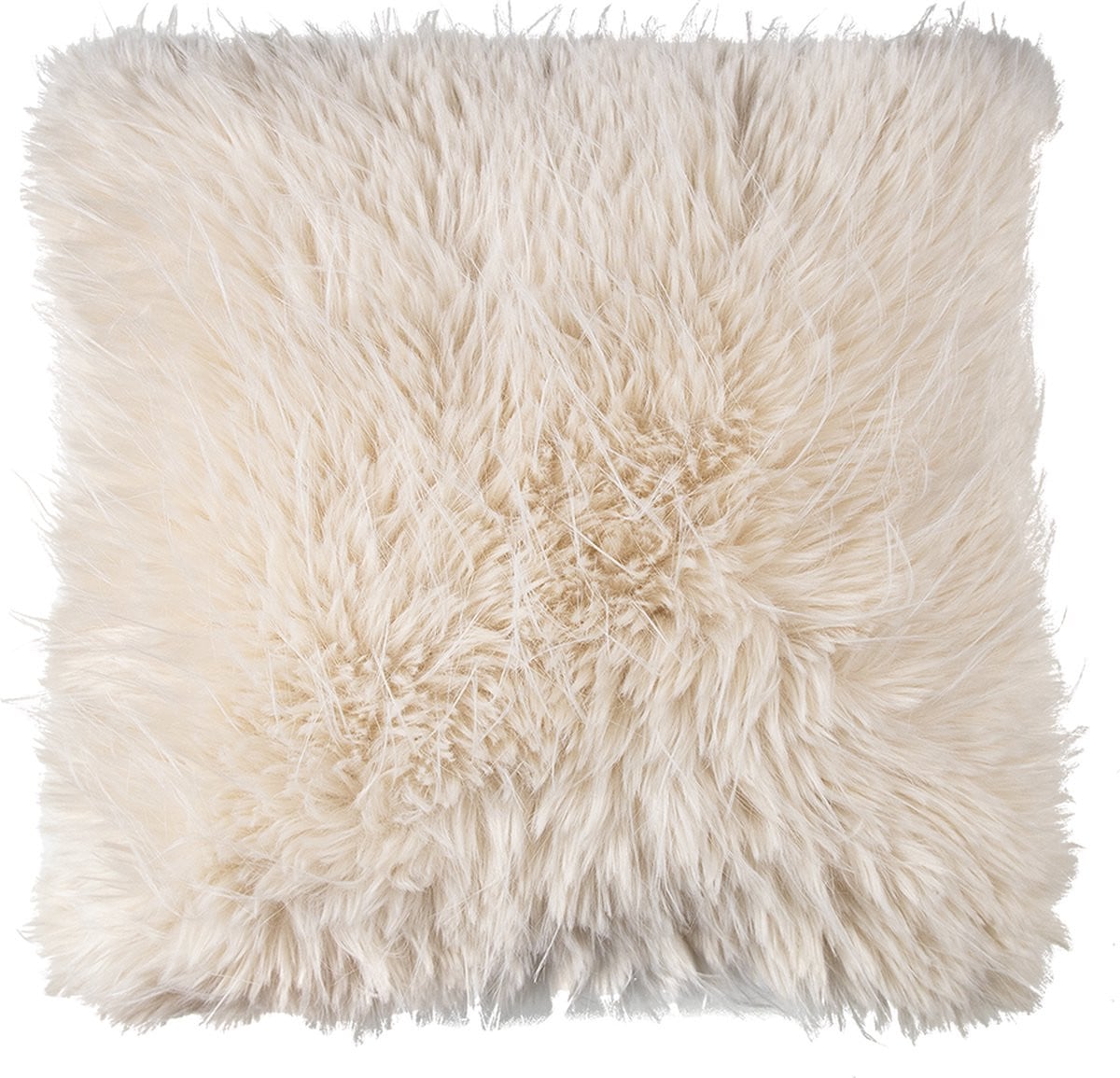 Teddy kussen langhaar all over gebroken wit 45 x 45 cm