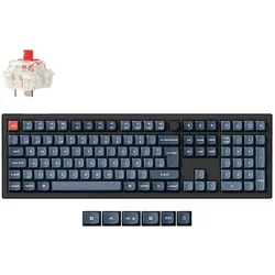 KEYCHRON V6 Max - QMK/VIA Kabellose Full Size, Mac/Win/Linux, deutsches Layout, Tastatur, Mechanisch, kabelgebunden und kabellos, Schwarz