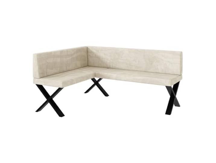 MEBLINI Eckbank für Esszimmer - Küchenbank - Essecke - Sitzecke Küche - Toni - X-Beine 128x168x87cm Links - Creme Samt