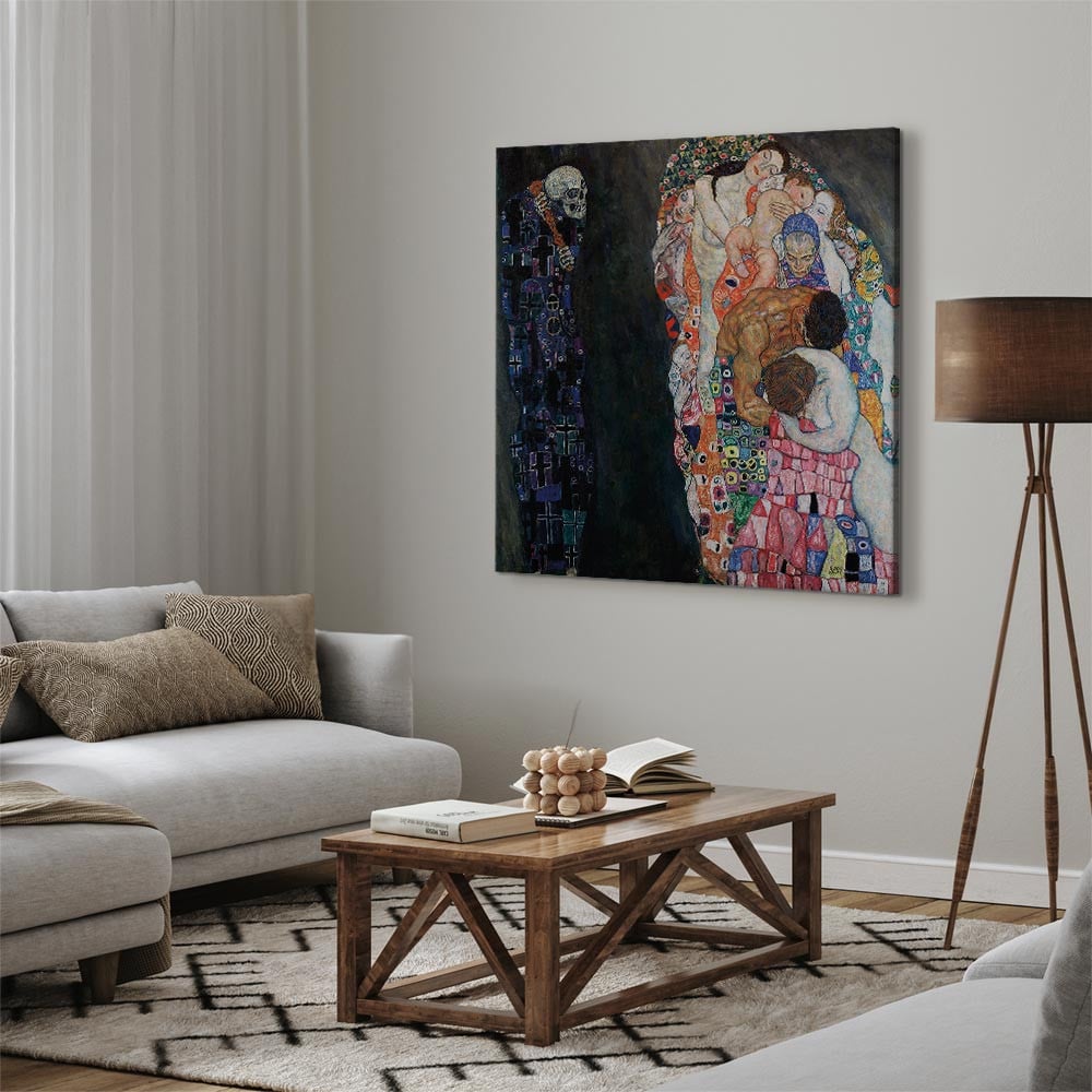 home24 Canvas afbeelding Death and Life abstracte schildering multicolor 80 x 80 cm