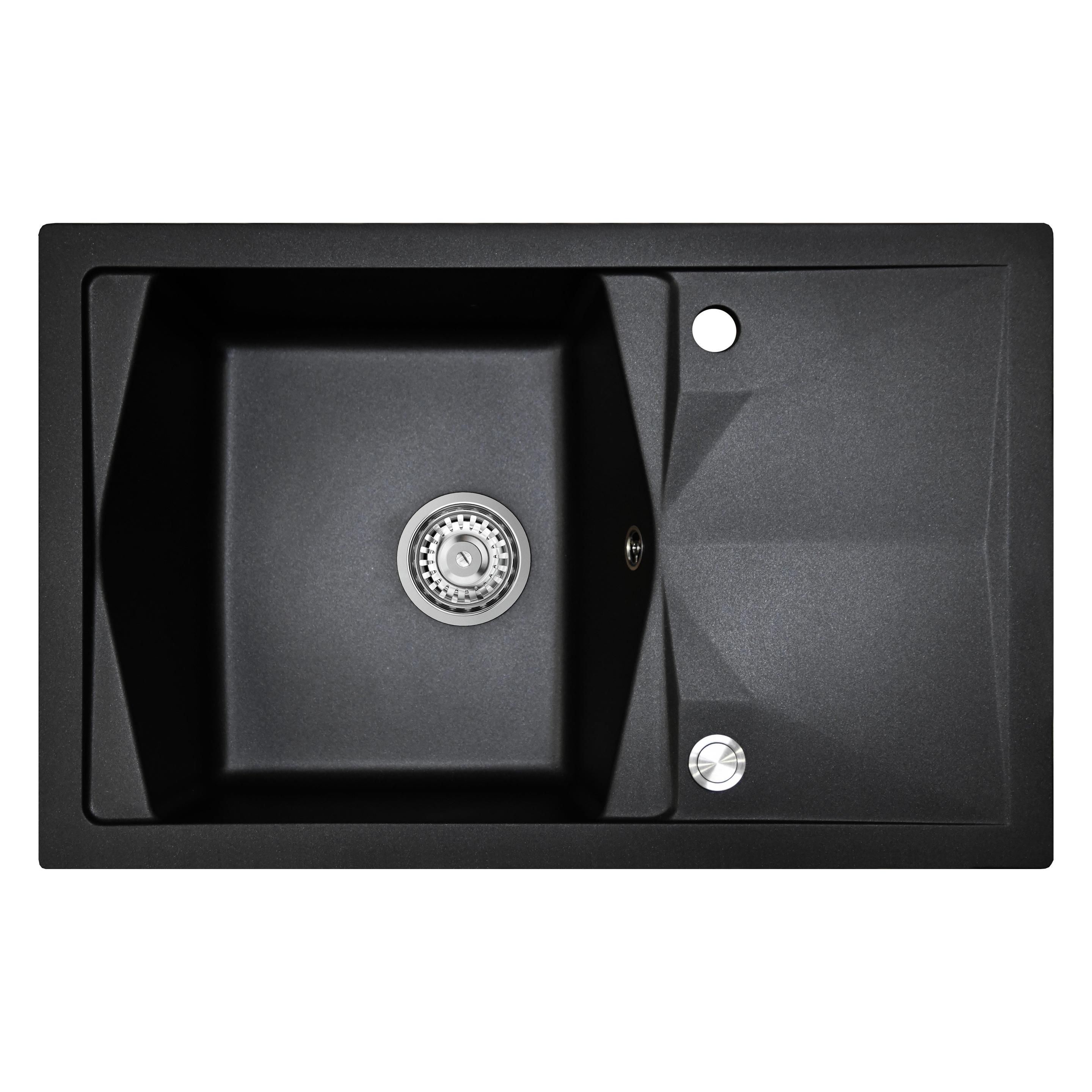 Aquasanita SINK DIAMANTO TPD101-601AWP BLACK (Einbauspüle, 78 cm, 50 cm) (000101128791)