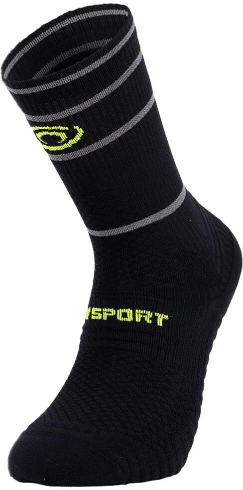 Bv Sport  - Trail Ultra High Reflect Noir Jaune - 39-41 - Chaussettes de trail