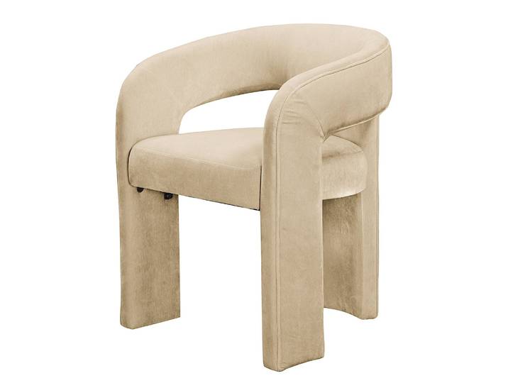 Chaise à accoudoirs VALNES 64 x 75 x 60cm 1 chaise Tissu chenille Moeko: Sable Beige/Beige