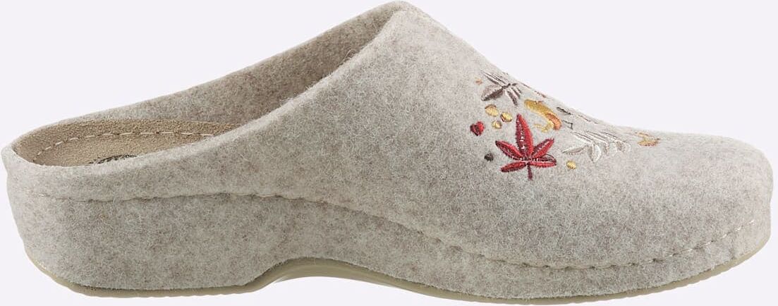 Pantoffel WALDLÄUFER, Damen, Gr. 38, beige, Filz, Schuhe Pantoffel beige 38