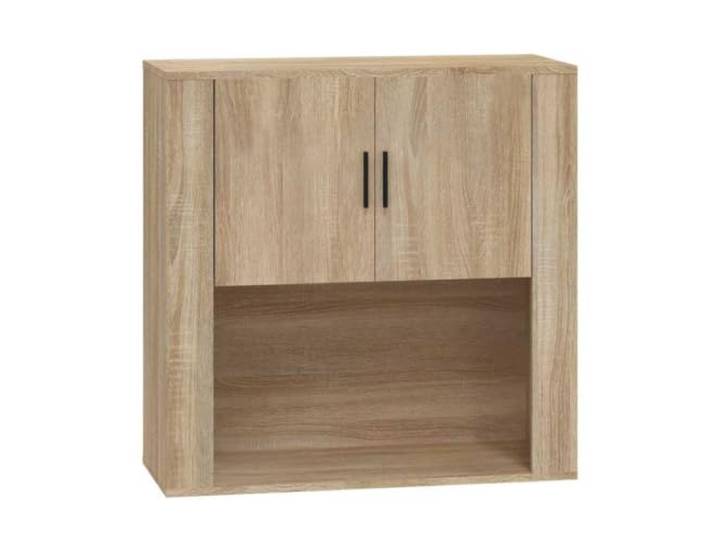 Wandschrank Sonoma Eiche 80x33x80cm aus Holzwerkstoff Leicht zu reinigen, feuchtigkeitsbeständig, stabile Konstruktion, universell einsetzbarer Organizer, Montageanleitung inkl