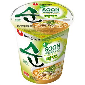 Nongshim Fertiggericht Cup Soon Veggie Ramyun, koreanische Nudelsuppe, je 67 g, 12 Stück