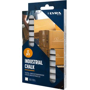 Lyra Kreide Block-/Industriekreide, 12 Stück, Tafelkreide, eckig, weiß