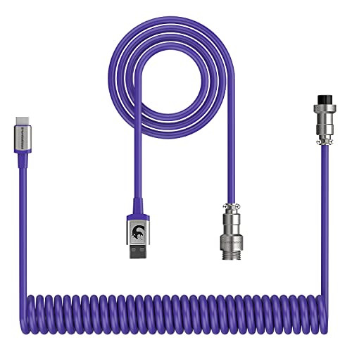 XINMENG X MAMBASNAKE C01 Spiralvormige toetsenbordkabel Type-C naar USB-A Lila