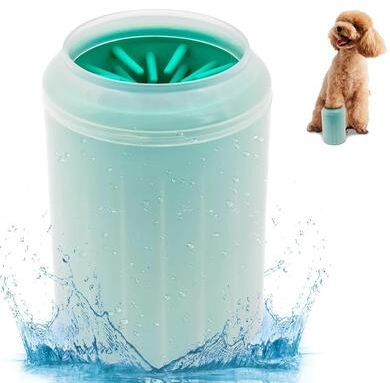 PetsAreLife Cat And Dog Foot Cleaner, Soft Silicone Pet Foot Wash Cup, Portable Massage Bath Cleaning Supplies green l
