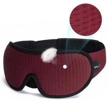 Friendly Fresh Finds Sleeping Mask Soft, Padded Eye Shade For Light Blocking, Sleep Aid, And Comfort red