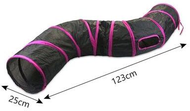 Uplifted Goods Foldable S Pass Cat Play Tunnel black Pink S Tunnels