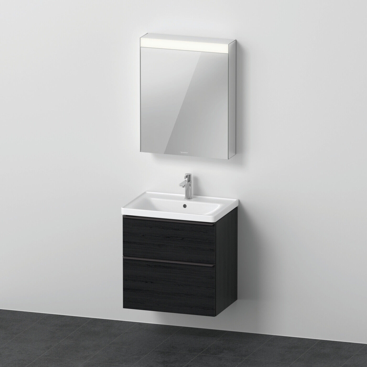 Duravit Möbel-Set D-Neo 650mm, Anschlag links, Eiche schwarz (DE0115L1616)
