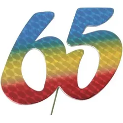 5x Paper Style Jubiläumszahl 65 bunt