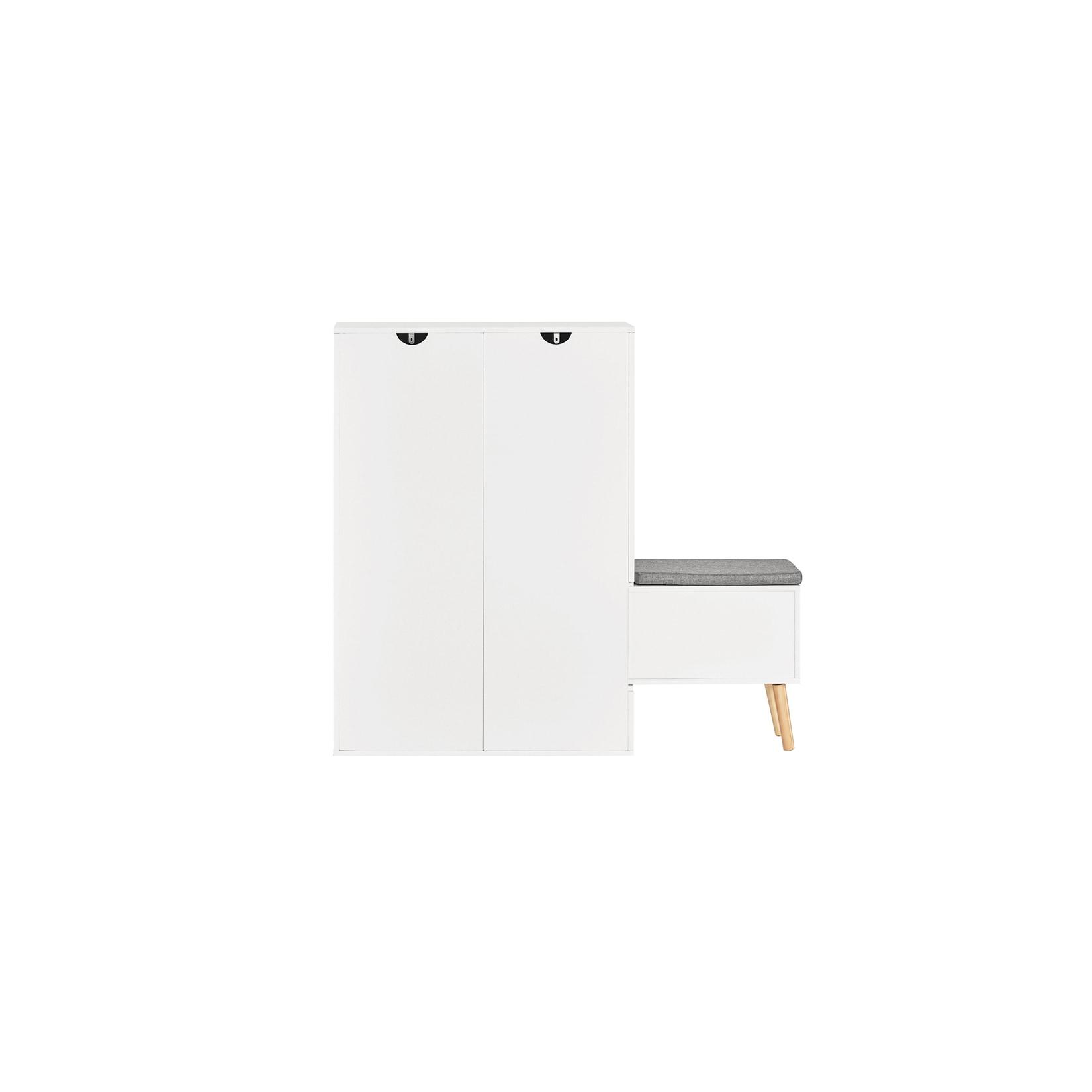 SoBuy Schuhschrank mit 2 Schubladen Weiß 124x24x114,5cm Modern