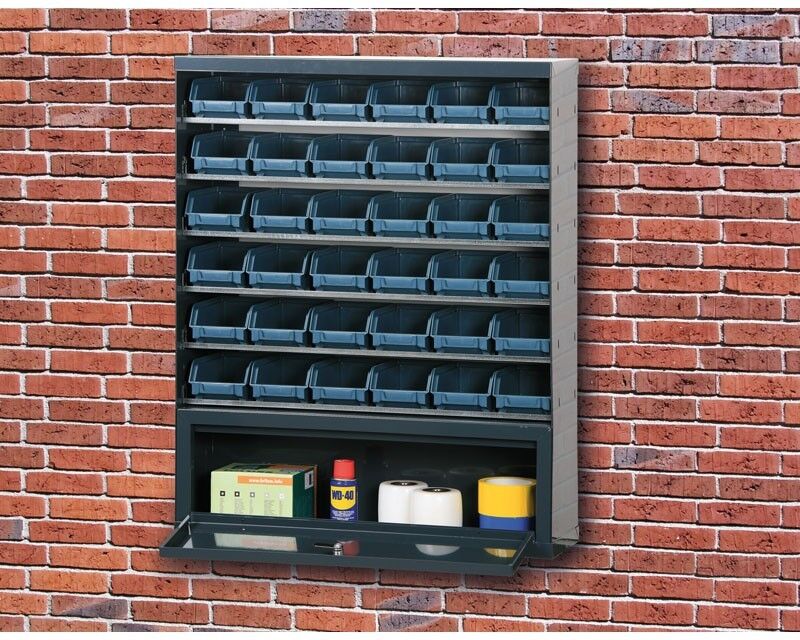 ArtPlast Schrank mit Sichtlagerkästen und einem Fach, 16x Typ B