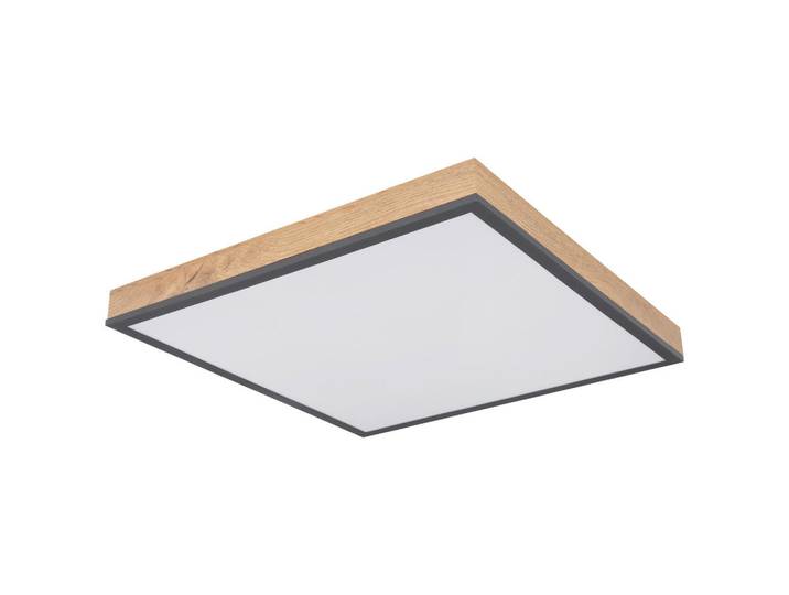 Globo Led-Deckenleuchte Doro, Graphitfarben, Opal, Metall, Kunststoff, quadratisch, 45x7.6x45 cm, CE, Timerfunktion, Farbtemperaturwechsler, Lampen & Leuchten, LED Beleuchtung, LED-Deckenleuchten