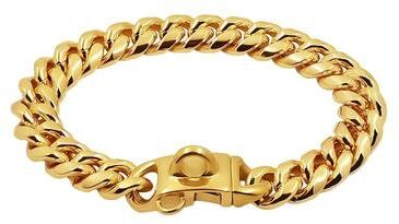 Inspire Essentials Stainless Steel Cuban Link Dog Collar Chain gold 66cm(26inch)