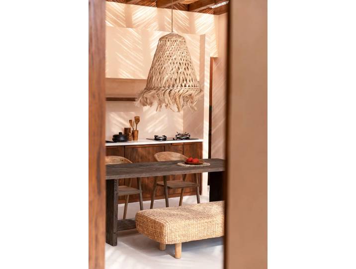 Suspension herbe abaca marron 63x63x80cm