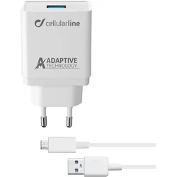 ACHSMKIT15WMUSBW Reiselader-Set 15W USB A inkl Kabel auf Micro-USB weiss