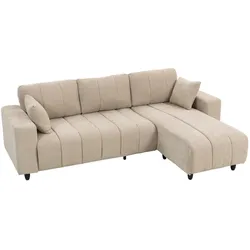ECKSOFA Polyester Stahl Beige
