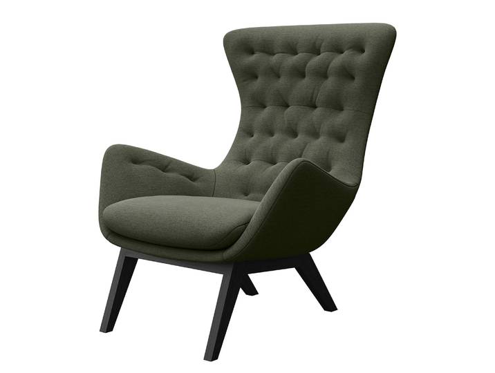 Fauteuil AUDREY Vert/Vert de gris Tissu Saia Noir 85 x 101 x 93cm