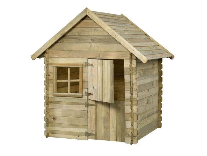Houten speelhuisje grenen Lodewijk met vloer 120x120x160cm