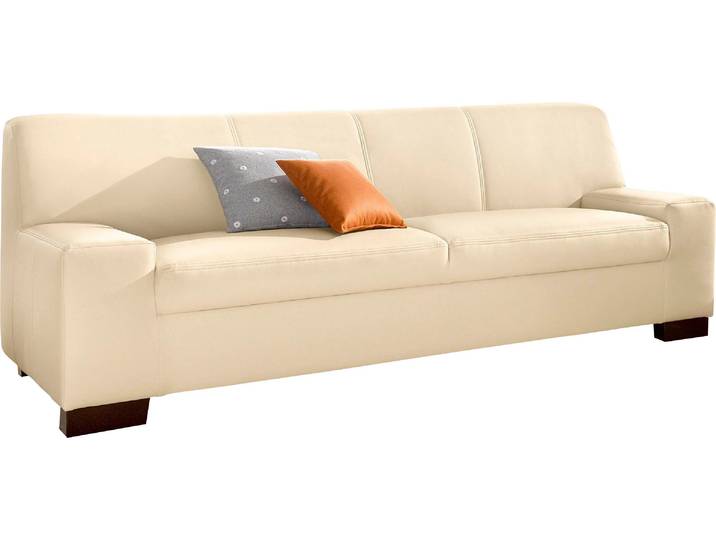 2-Sitzer DOMO COLLECTION Norma, zeitlos, kubisch und elegant, komfortabel, flache Armlehnen , beige (creme), B:192cm H:74cm T:85cm, Sofas, 2-Sitzer