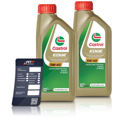 Castrol 2x 1 L EDGE 5W-40 + Ölwechsel-Anhänger [Hersteller-Nr. 15F7D5]