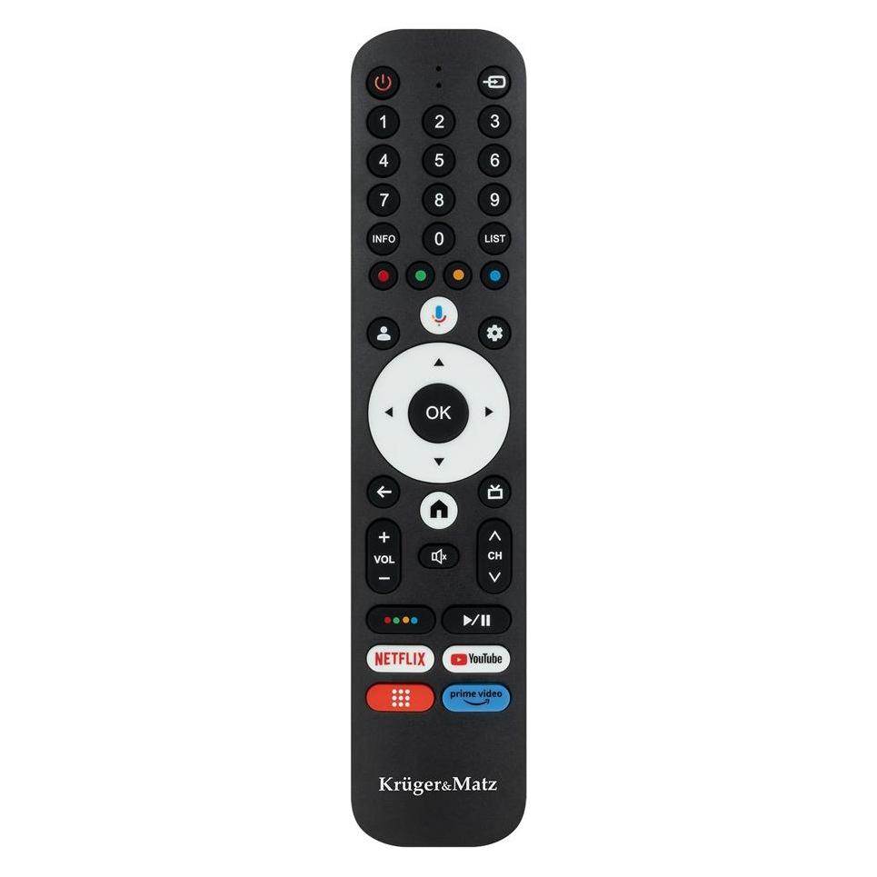 Krüger&Matz Kruger&Matz Google TV-Fernbedienung mit Zifferntasten (Gerätespezifische Fernbedienung, Bluetooth, Infrarot) (PIL0373)