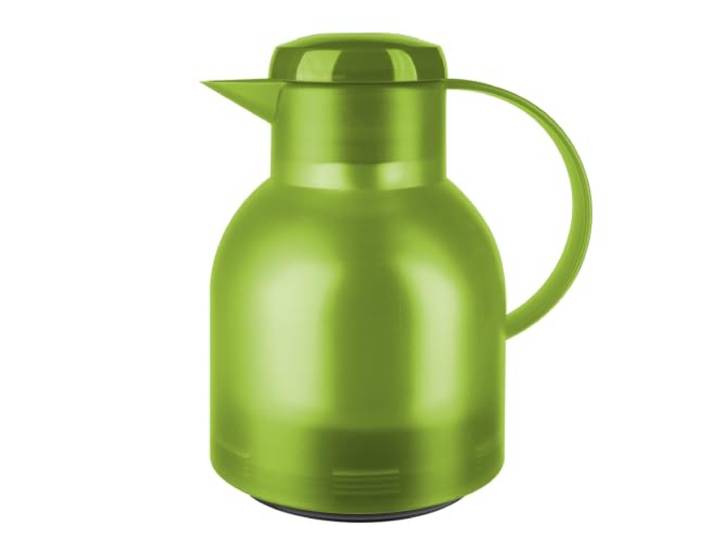 Emsa Samba Isolierkanne 505763 1 Liter Quick Press Verschluss 100% dicht 12h heiß, 24h kalt Transluzent Grün