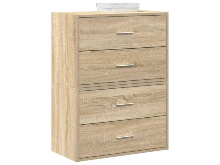 Helloshop26 2er Set Lagerschrank mit 2 Schubladen 60 x 31 x 40 cm aus Eichenholz Sonoma 02_0051193