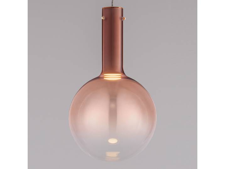 Suspension Nostos Ø 25cm Rouge/Rouge aluminium / verre coloré LED non-remplaçables Module LED