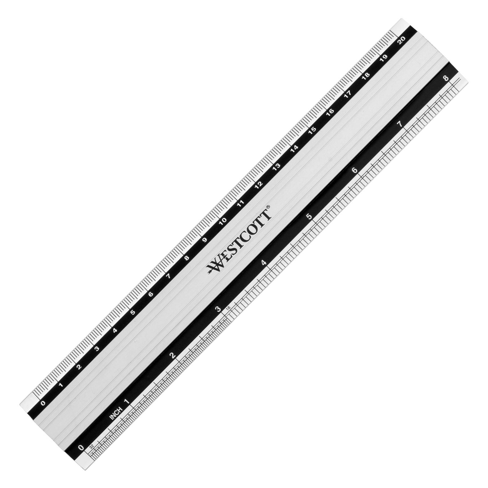 Westcott Aluminium-Lineal 20cm (20 cm, Aluminium) (E-1019000)