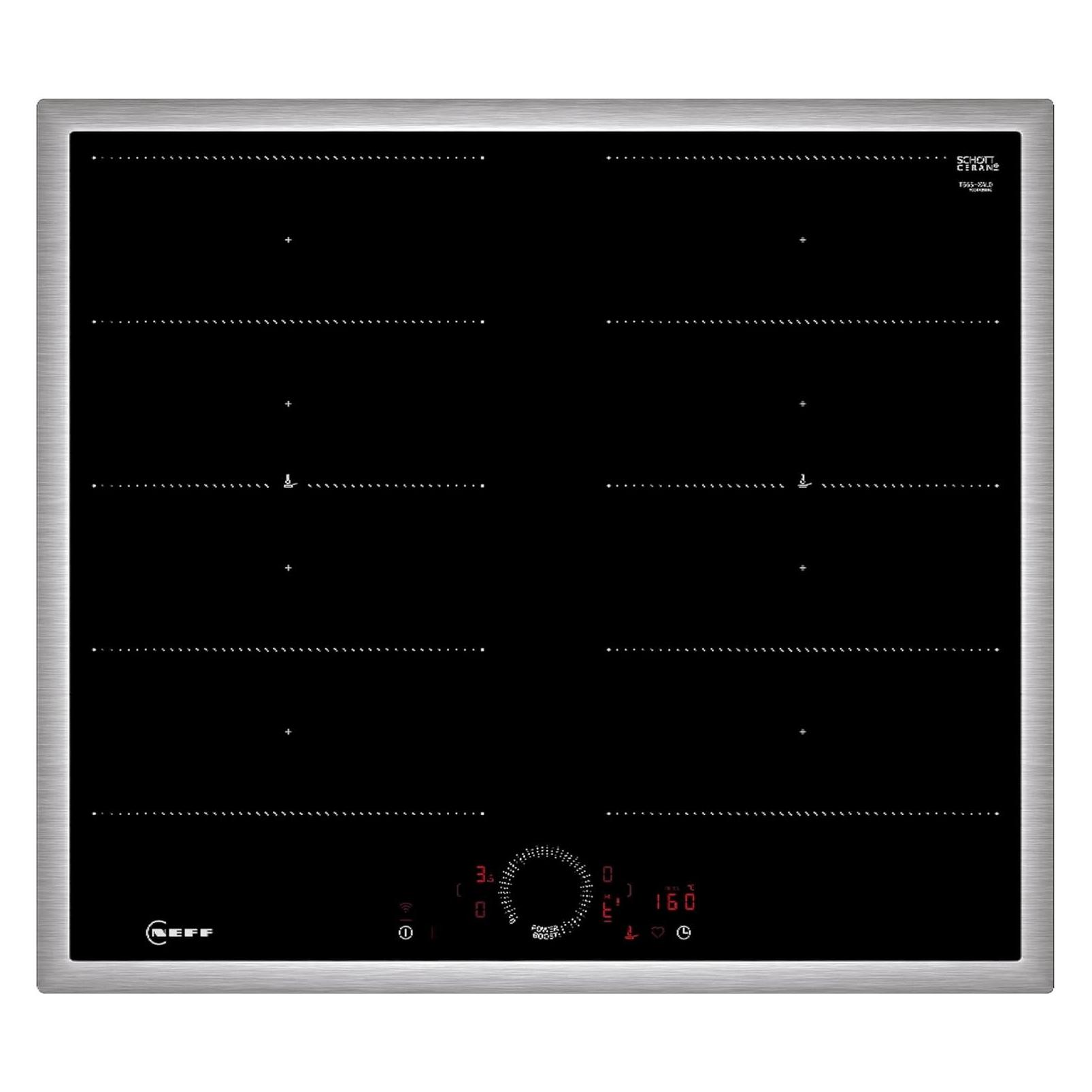 Neff N 70, Induktionskochfeld, 60 cm, Schwarz, Mit Rahmen aufliegend, T66SHX4L0 (58.30 cm, Elektrokochfeld) (T66SHX4L0)