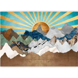 Artgeist, Tapete, Fototapete - Morning in the Mountains (400 x 280 cm)