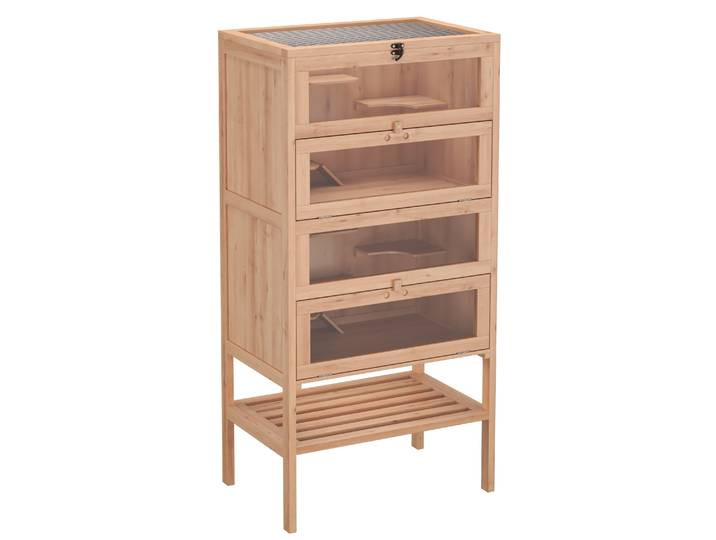 Kleintierkäfig Holz 60 x 40 x 120 cm natur