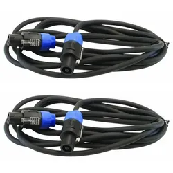 Boxenkabel PA Verbindungskabel Lautsprecherkabel Stecker-Stecker, 10m, 2er Set