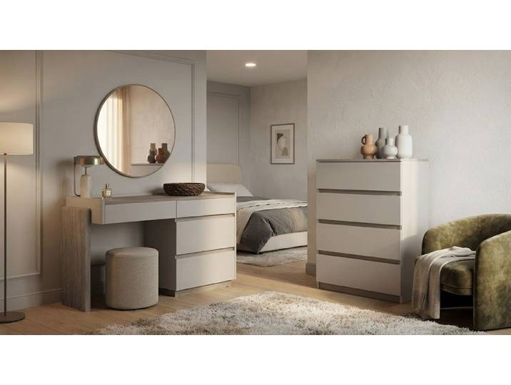 Xlmoebel Schminktisch Kommode Spiegel Hocker Beige Modern Edel Schminktisch