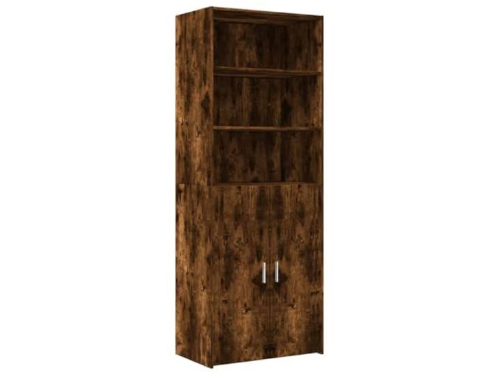 GFMGUEMV Highboard Räuchereiche 70x42,5x185 cm aus Holzwerkstoff mit Türen Glatte Oberfläche, pflegeleicht, Griffe, offene Fächer, Türen, vielseitig nutzbar, wandmontage erforderlich
