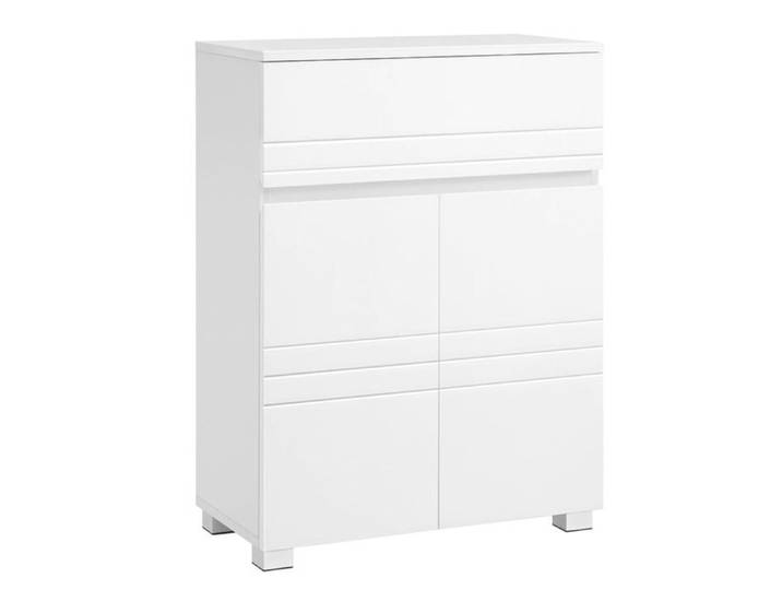 Meuble de salle de bain - HELLOSHOP26 - Armoire à double porte - Étagère réglable - Blanc - 60x30x80 cm