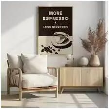 Uplift Picks Retro Coffee Wall Art Canvas Chic Cafe Poster Kitchen Decor 06 50x75 Cm unframed