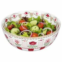 Flowery Servierschüssel Ø23cm Blumen Porzellan Salatschale floral Beilagen Pasta