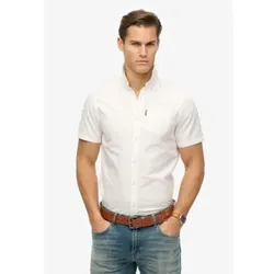 Superdry für Herren. M4010944A Oxford-Hemd weiß (XL), Lässig, Baumwolle, Kurzarm