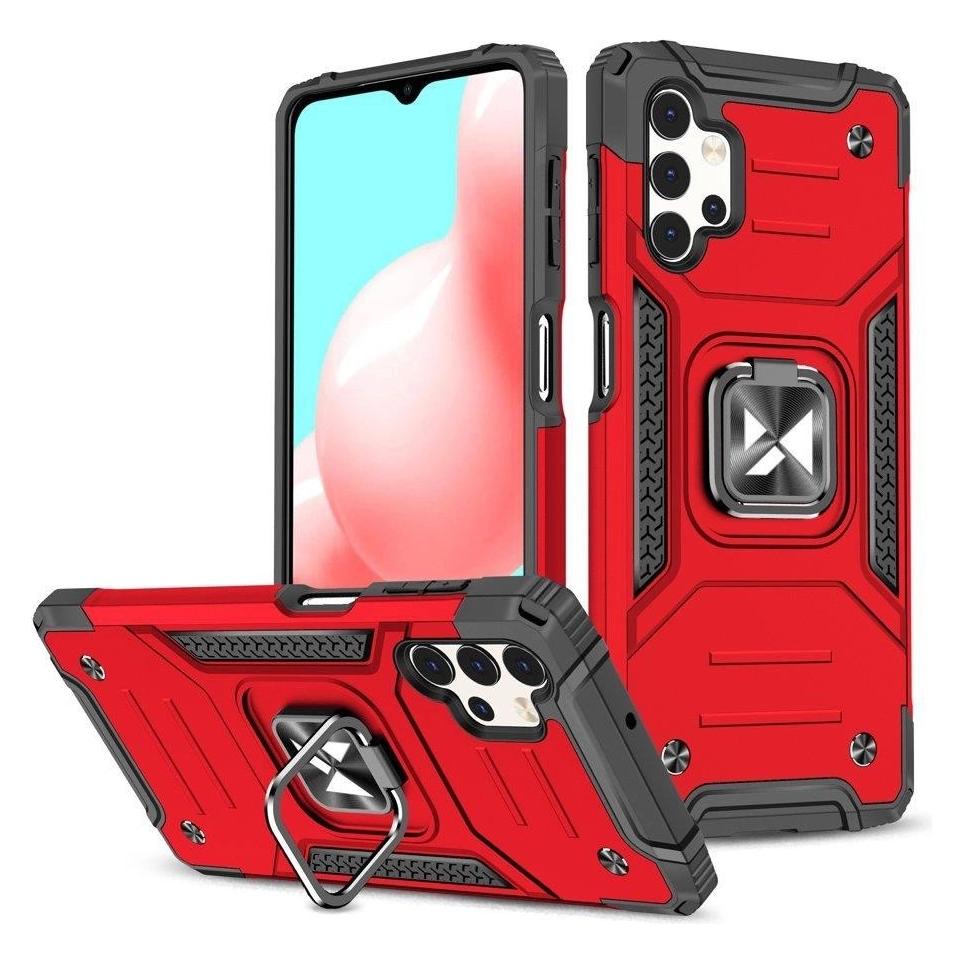 Wozinsky Ring Armor tough hybrid case cover + magnetic holder for Samsung Galaxy A73 red (Samsung Galaxy A73 5G) (Wozinsky Ring Armor Samsung A73 Red)