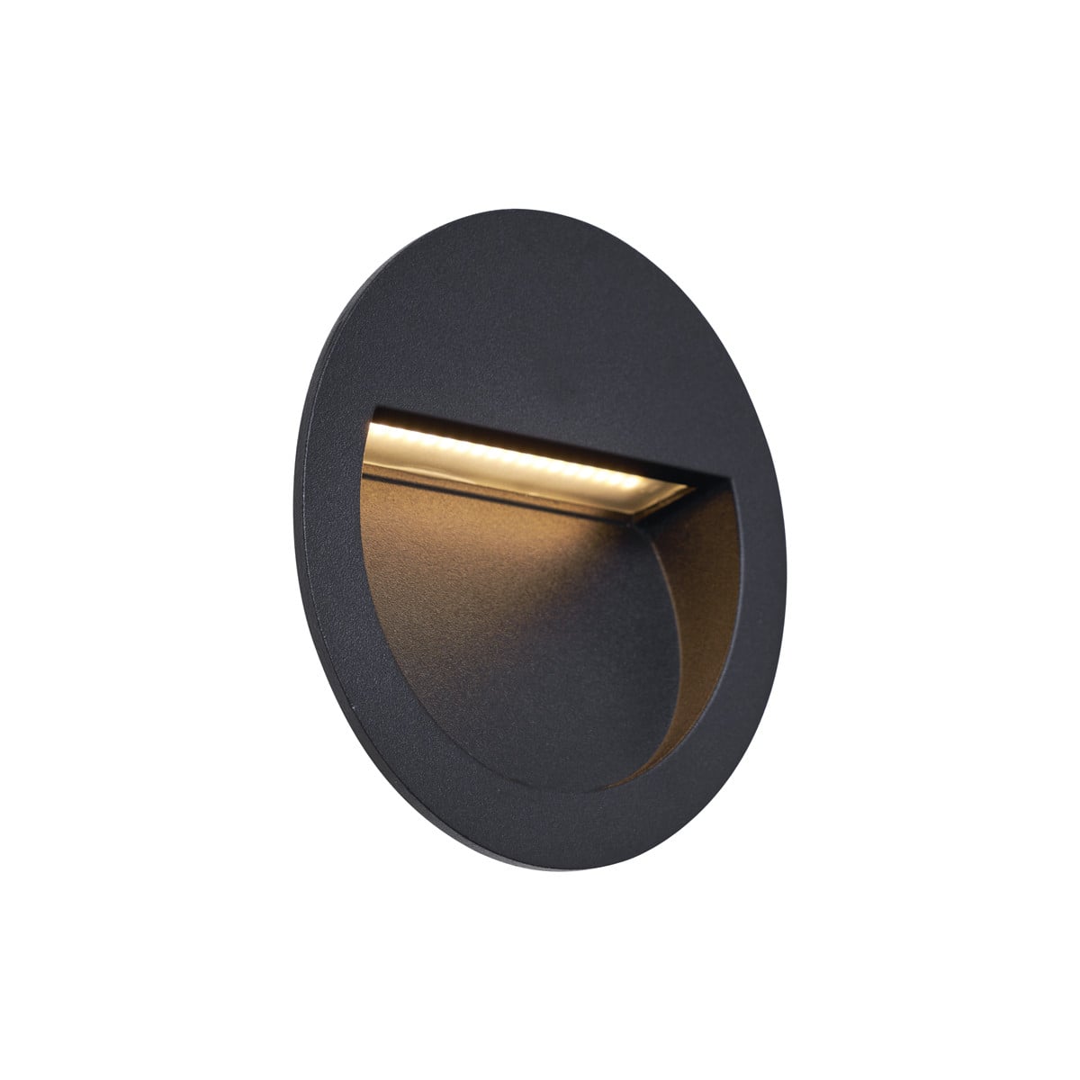 Qazqa Moderne ronde inbouw wandlamp zwart met LED IP65 voor tuin en trap